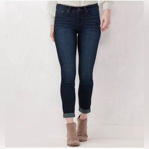 Lauren Conrad Dark Wash Cuffed Skinny Jeans- Sz 12